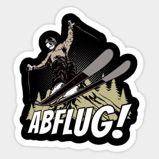 Abflug Skifahren Wintersport Skiurlaub Skifahrer Sticker